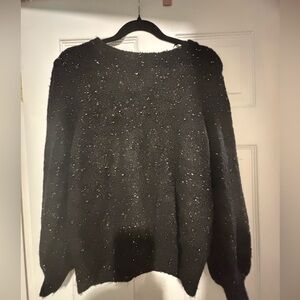 Chic Black Speckled Women's Sweater